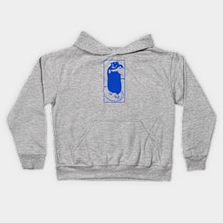 Minimal stylized illustration for rodent fans Cute rat pet in blue ink Kids Hoodie